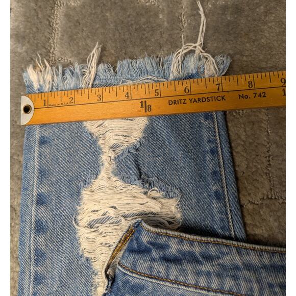 Cello Destroyed Ankle Jeans WOMENS JRS SIZE 7 Mid Rise Ripped Distressed Boho - Picture 9 of 9